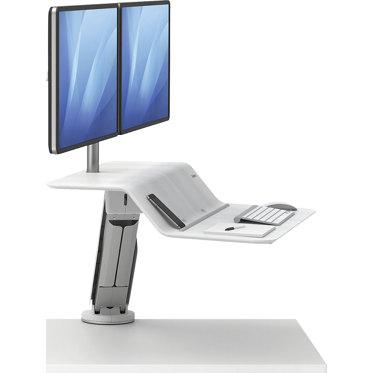 Lotus™ RT sitting/standing workstation, for 2 monitors – Fellowes (Product illustration 11)-10