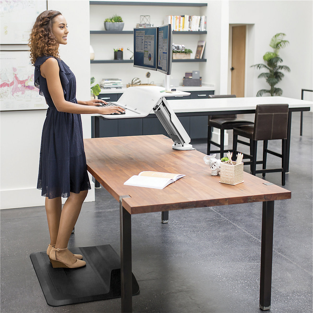 Lotus™ RT sitting/standing workstation, for 2 monitors – Fellowes (Product illustration 13)-12