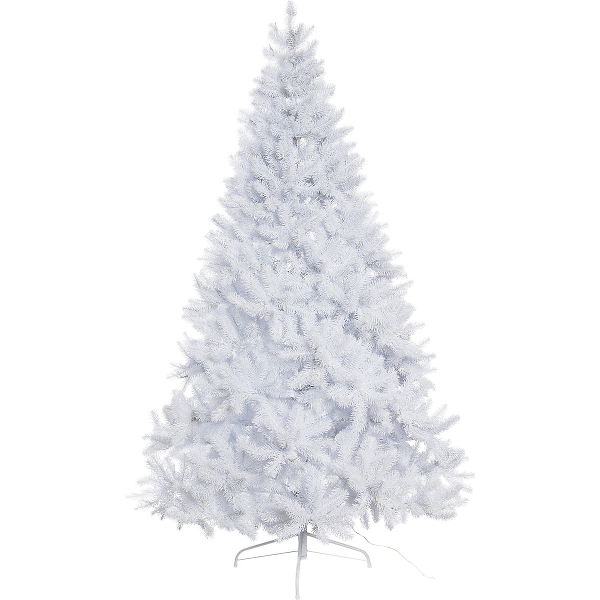 Artificial fir tree, white, stand included, overall height 1800 mm-2