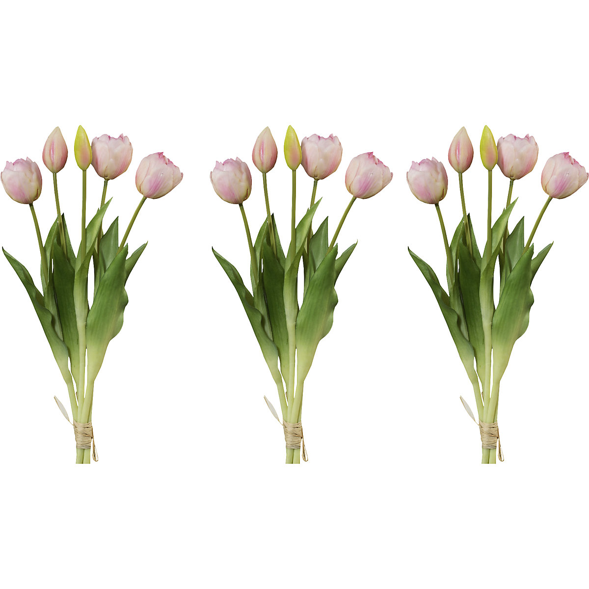 Filled tulips, real touch, bunch of 5