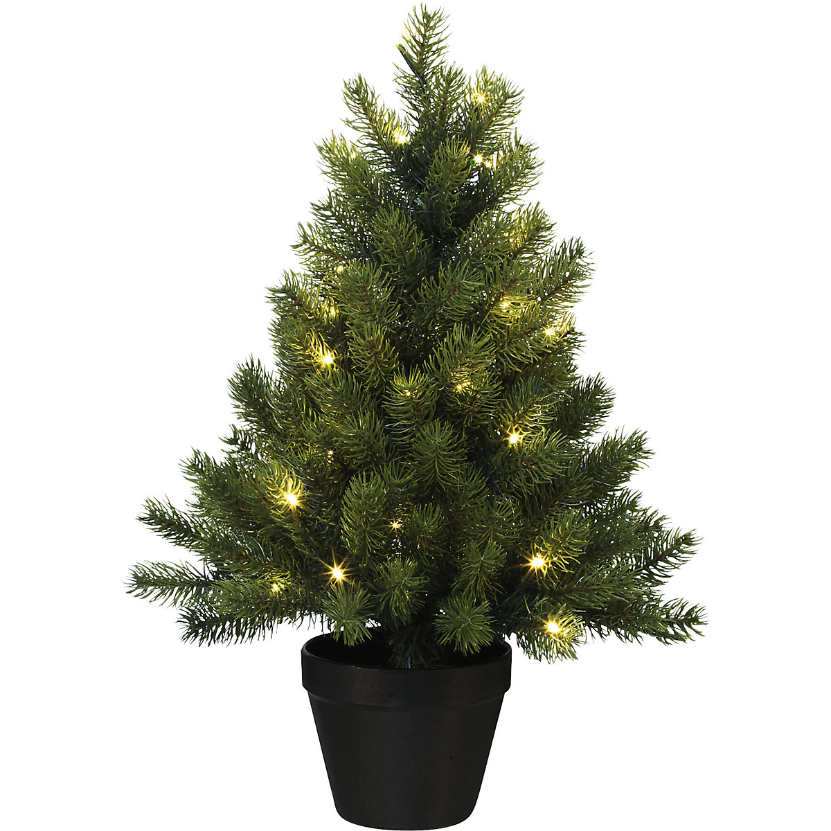Fir tree in a pot with LEDs