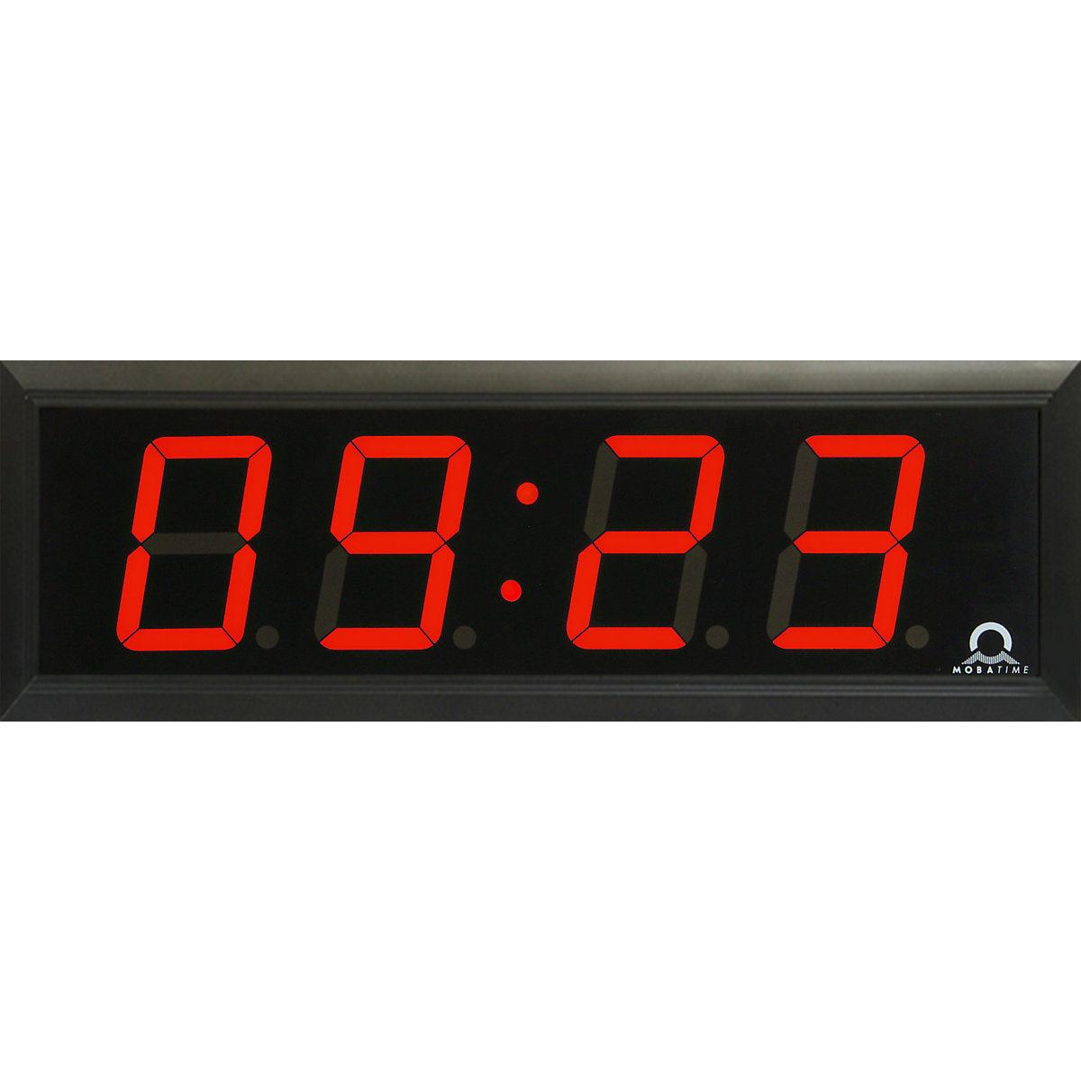 LED digital clock, HxWxD 118 x 333 x 39 mm, black, red LED-2