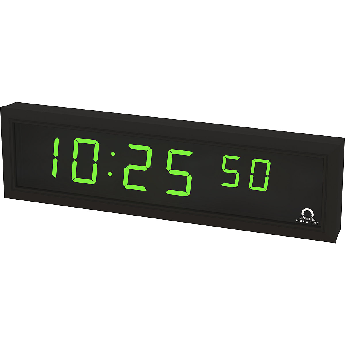 LED digital clock, HxWxD 118 x 423 x 39 mm, black, green LED-4