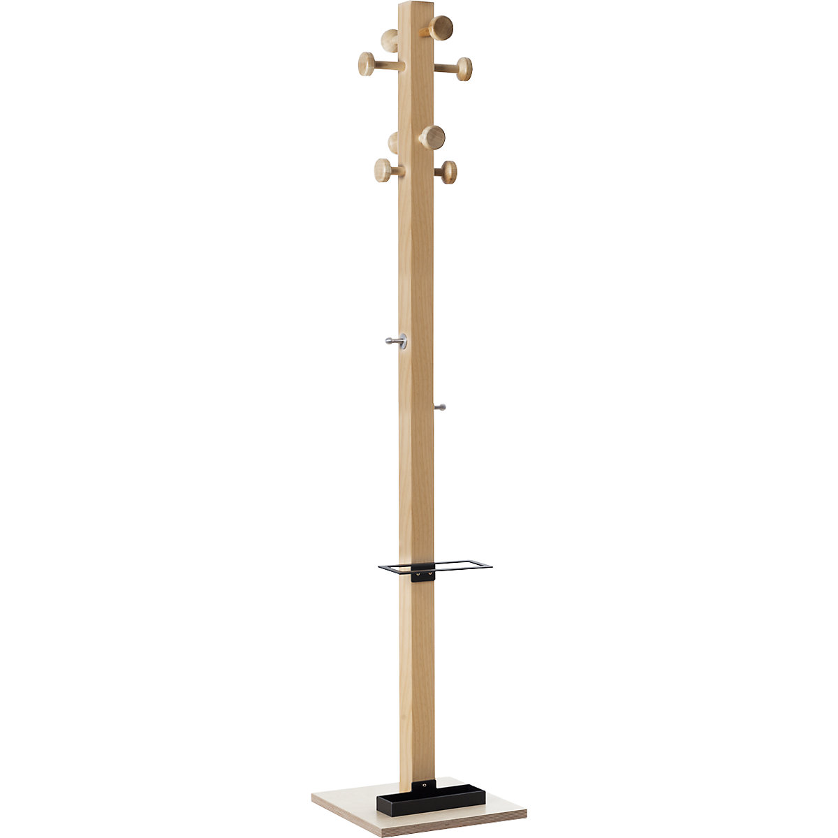 easyCloth coat stand solid wood 8 large hooks kaiserkraft