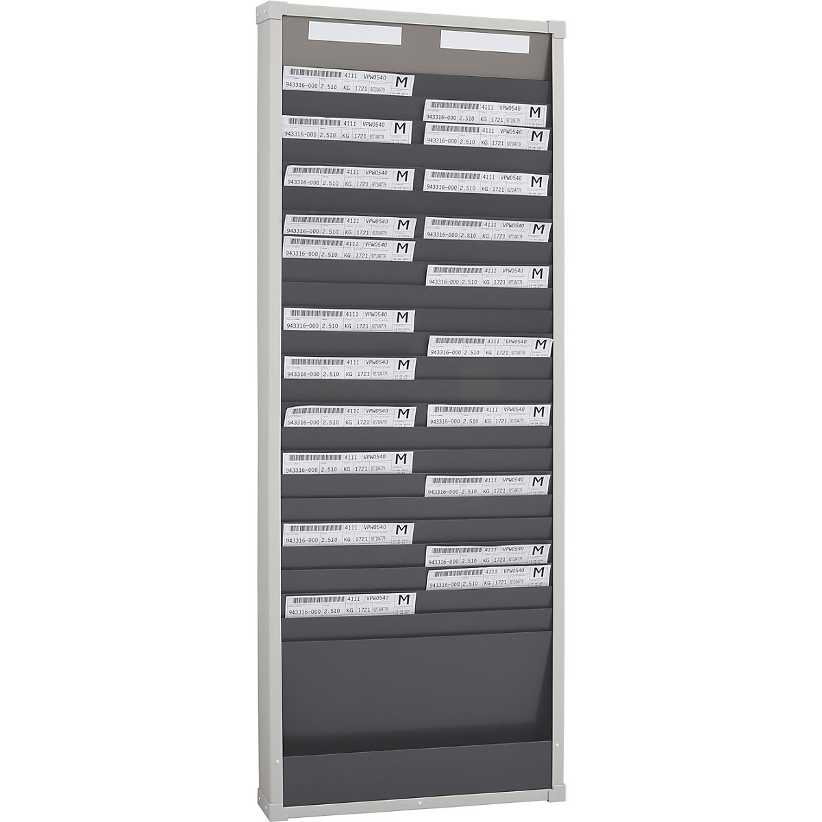 Card sorting board system – EICHNER, 25 compartments, height 1350 mm, with 2 rows-8