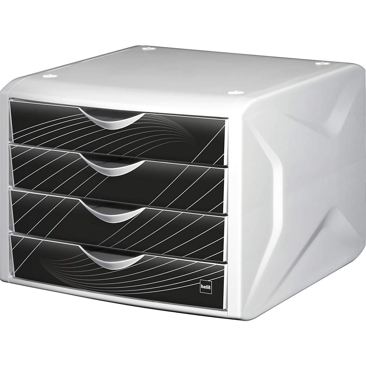 Drawer box – helit, HxWxD 212 x 262 x 330 mm, pack of 5, drawer design black king-6