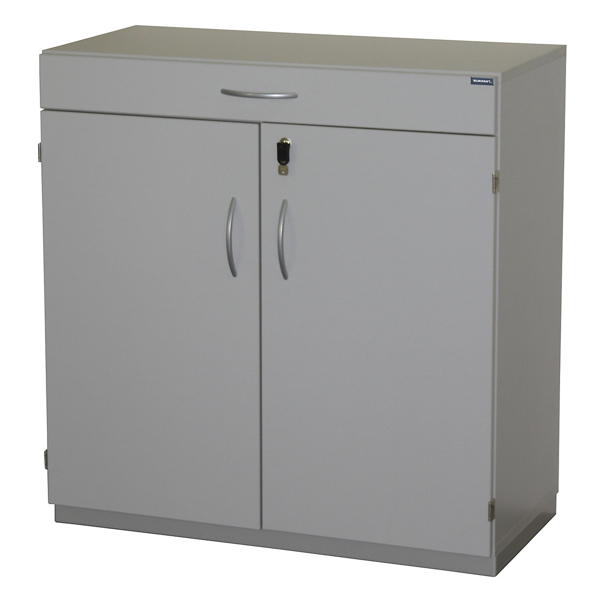 EUROKRAFTpro – Equipment cupboard with sorting table, HxWxD 942 x 913 x 440 mm, lockable, light grey RAL 7035