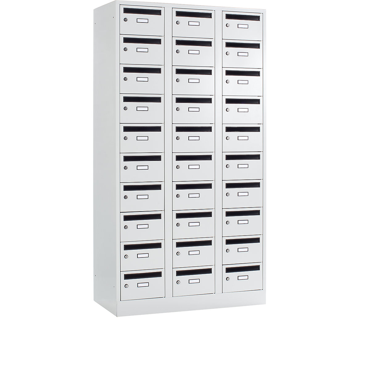 Mail distribution cupboard – Wolf, 30 compartments, lockable, light grey-4