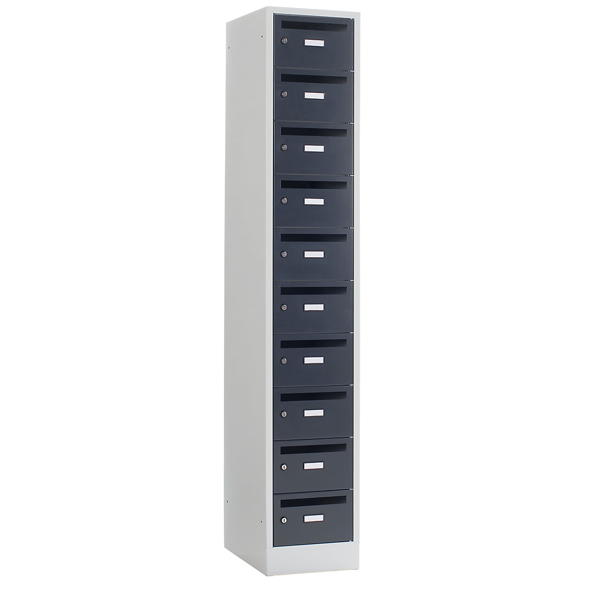 Wolf – Mail distribution cupboard, 10 compartments, lockable, charcoal