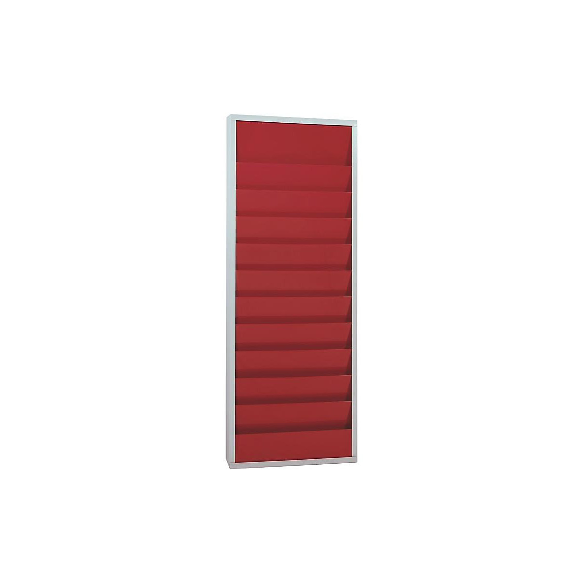 Planning board, with 10 rails – EICHNER, double row, HxWxD 1280 x 554 x 74 mm, red-3