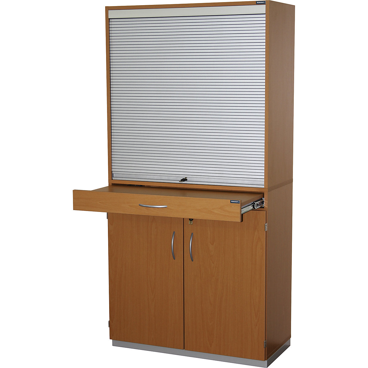 Sorting cupboard with roller shutter and add-on drawer unit – eurokraft pro (Product illustration 2)-1