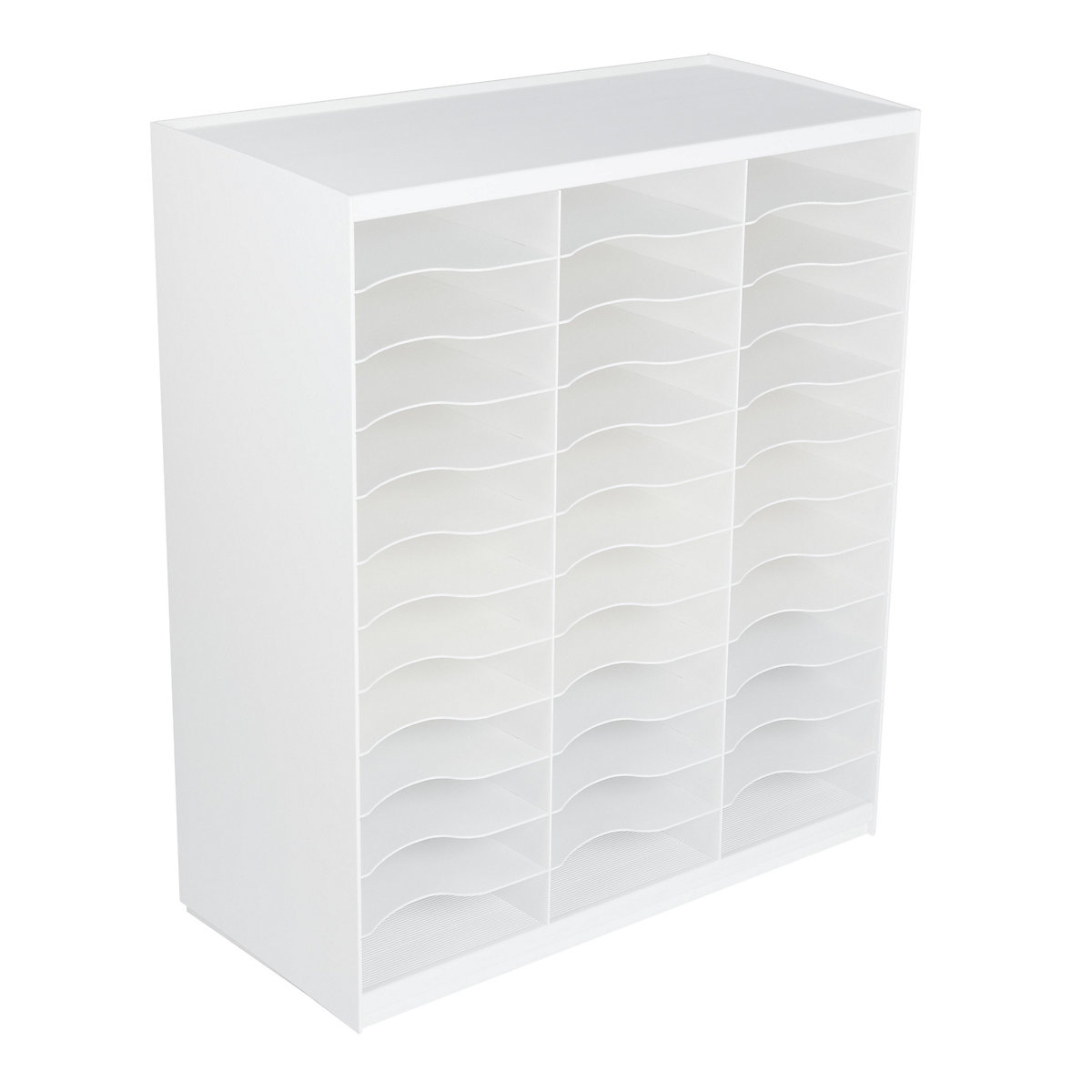 Sorting station, made of polystyrene, 36 compartments, white