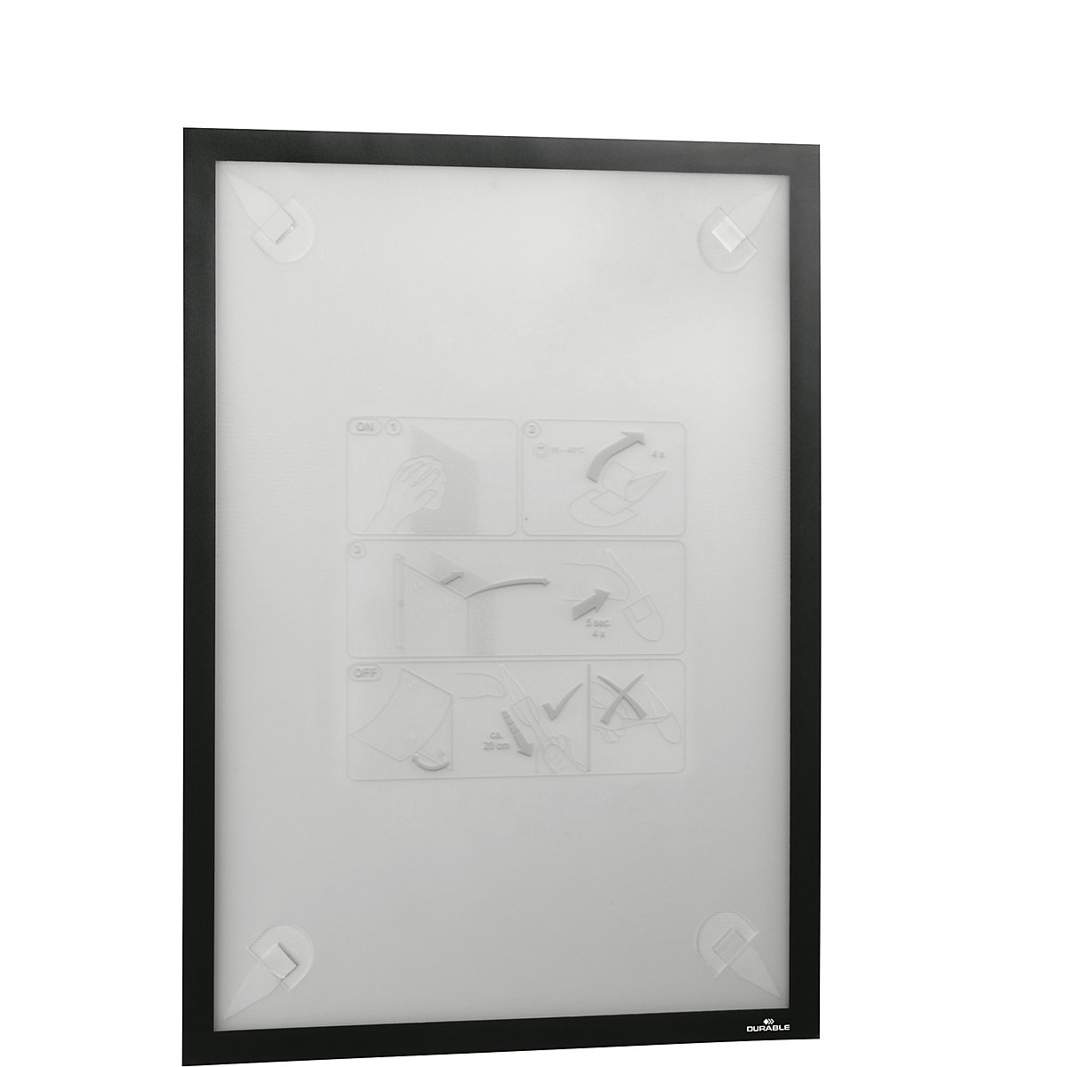 DURAFRAME® WALLPAPER display frame – DURABLE, for sensitive surfaces, e.g. wallpaper, for A3 format, black, pack of 3-11