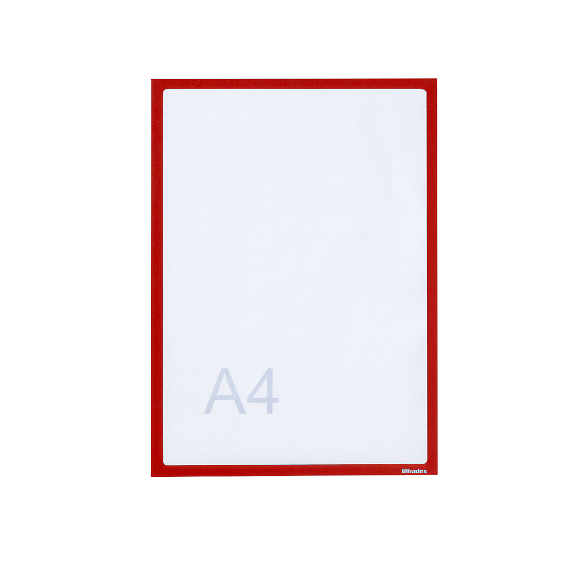 Display pockets for adhesive attachment, A4, WxH 225 x 312 mm, red frame, pack of 25-5