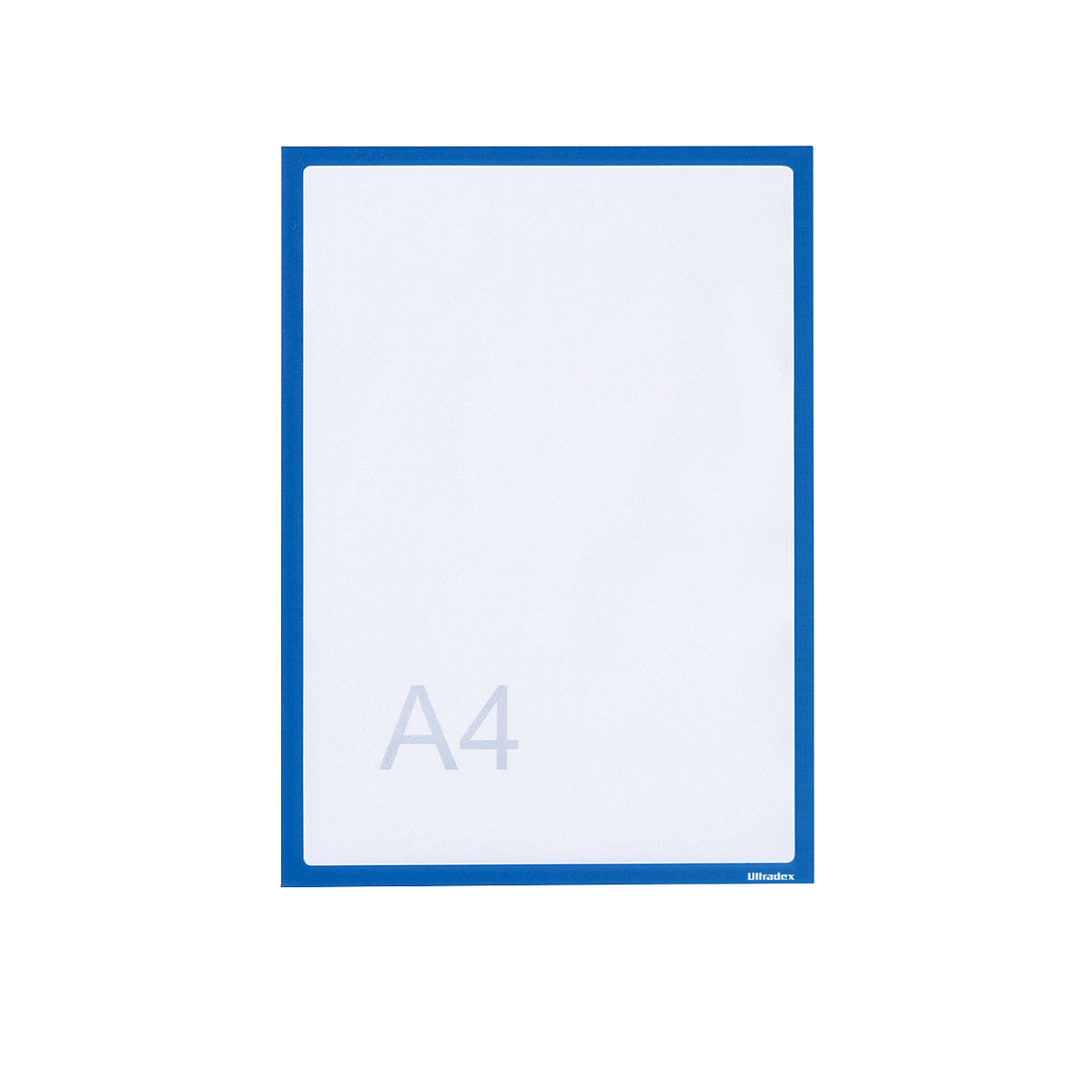 Display pockets for adhesive attachment, A4, WxH 225 x 312 mm, blue frame, pack of 25-4