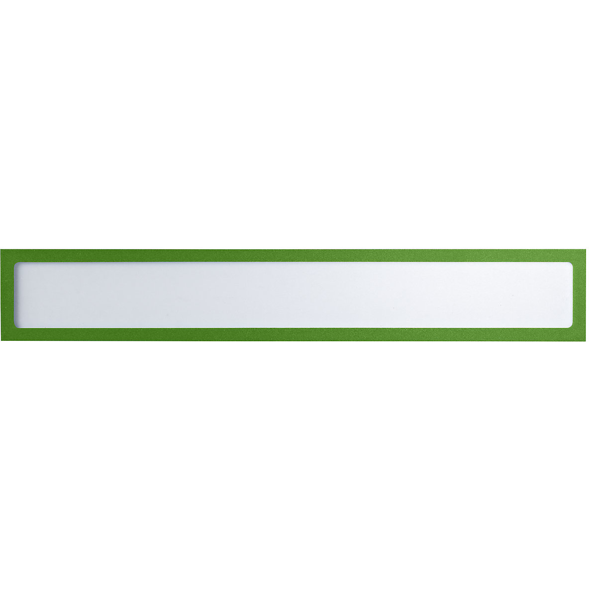 Magnetic display pocket – eurokraft basic, for headings, A3 landscape / A2 portrait, 435 x 60 mm, green frame, pack of 10-5