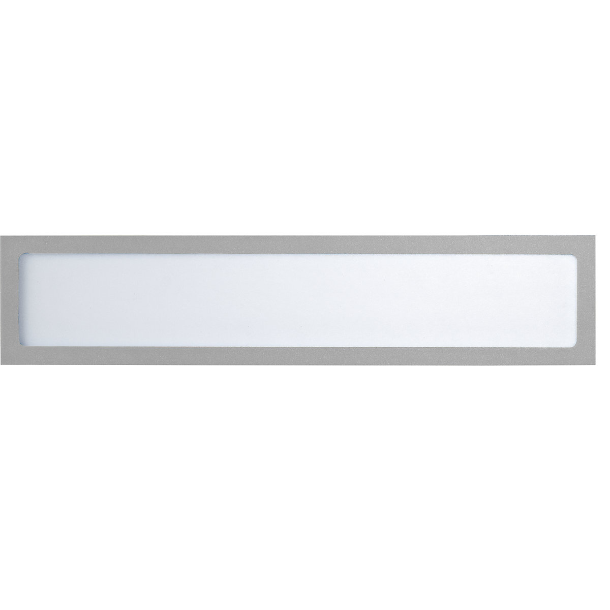 Magnetic display pocket – eurokraft basic, for headings, A4 landscape / A3 portrait, 312 x 60 mm, silver frame, pack of 10-8