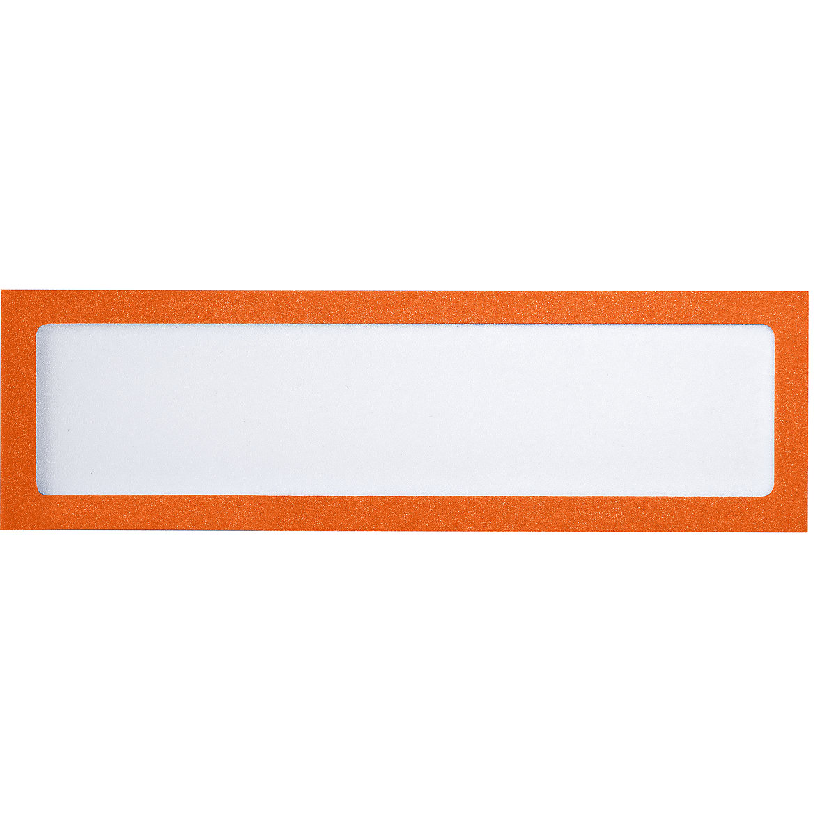Magnetic display pocket – eurokraft basic, for headings, A4 portrait / A5 landscape, 225 x 60 mm, orange frame, pack of 10-5