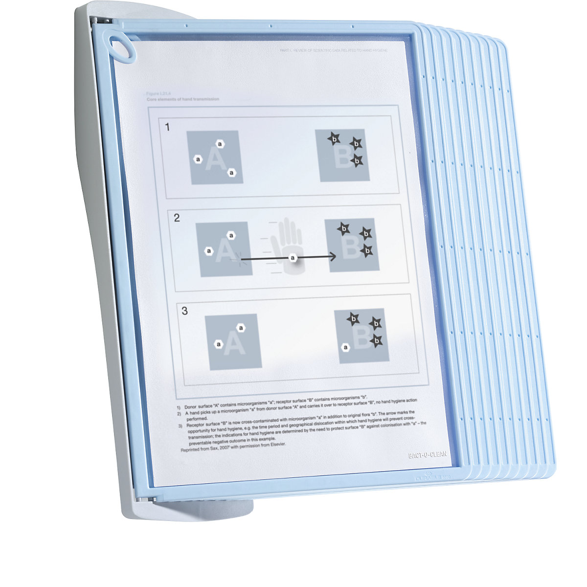 DURABLE – SHERPA® BACT-O-CLEAN display unit set, with 10 A4 clear view panels, light blue