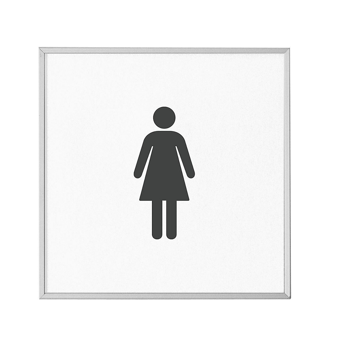 MADRID Silver Line™ door sign, pictogram HxW 120 x 120 mm, ladies' WC-17