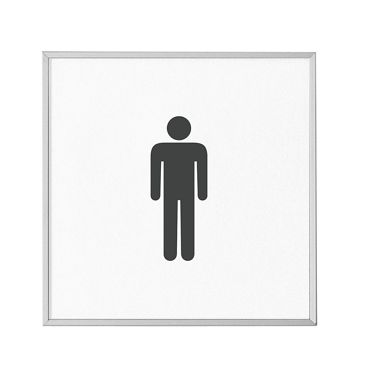 MADRID Silver Line™ door sign, pictogram HxW 120 x 120 mm, men's WC-12