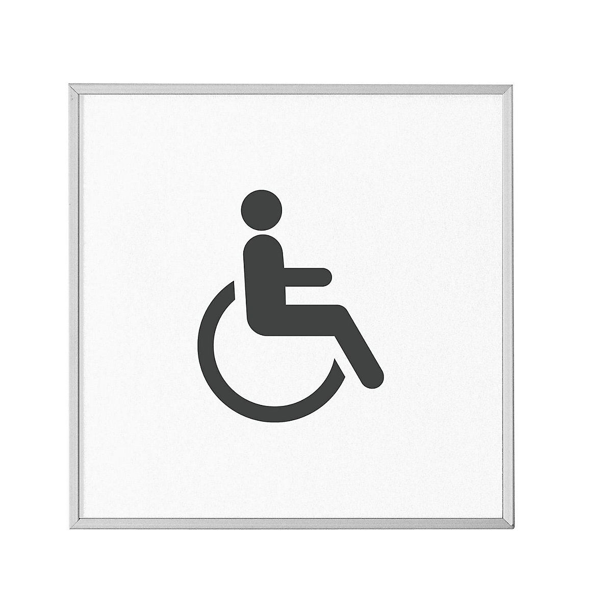 MADRID Silver Line™ door sign, pictogram HxW 120 x 120 mm, barrier free WC-16