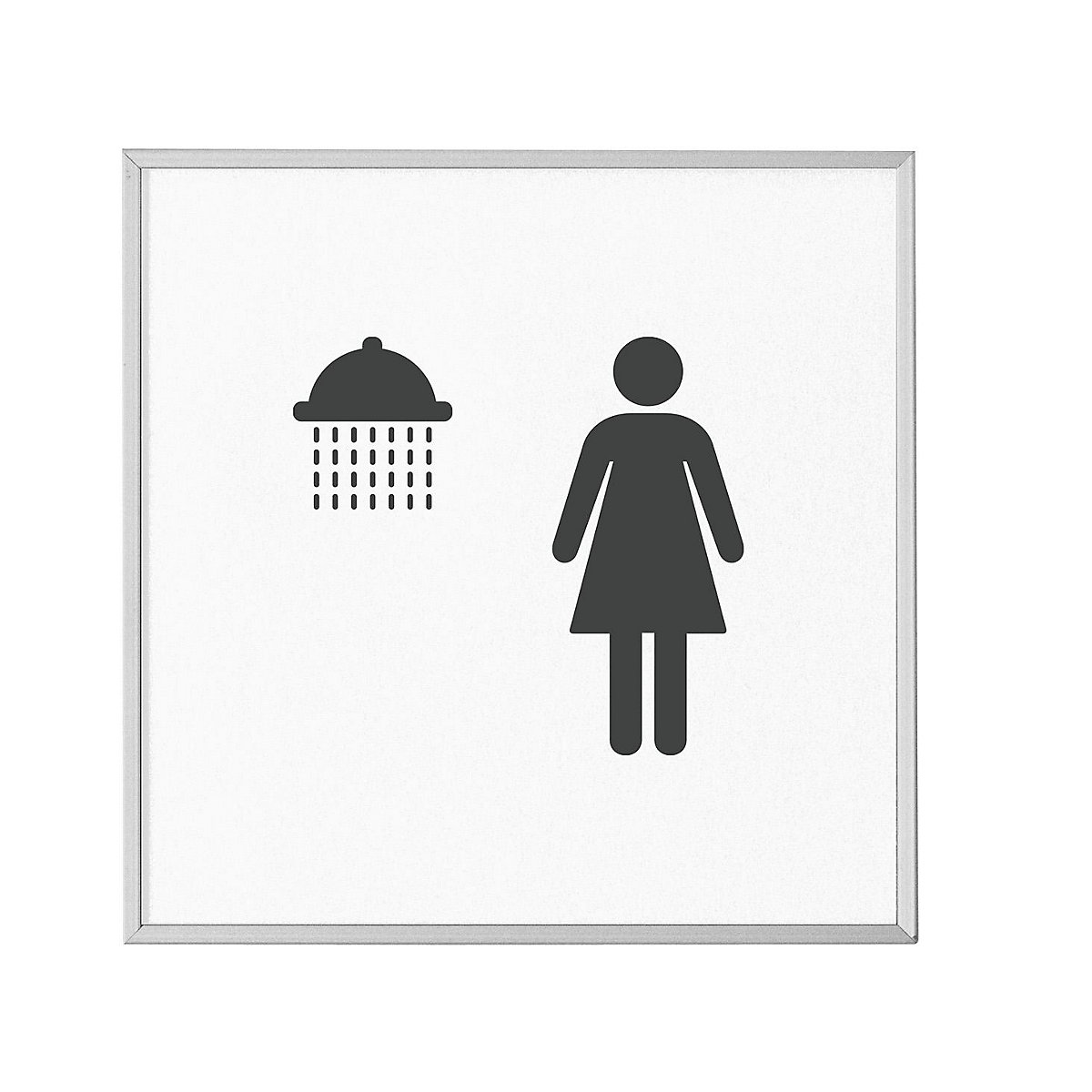 MADRID Silver Line™ door sign, pictogram HxW 120 x 120 mm, ladies' shower-15