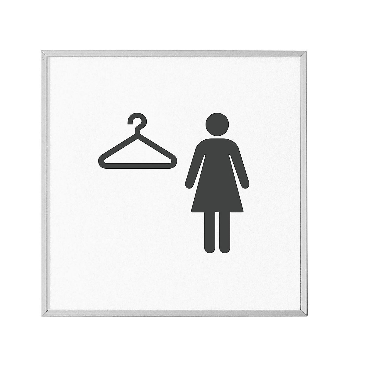 MADRID Silver Line™ door sign, pictogram HxW 120 x 120 mm, ladies' changing rooms-3