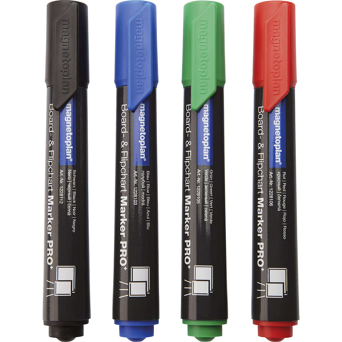 Board and flip chart markers, assorted – magnetoplan: 6 x blue, red, green,  black in each pack