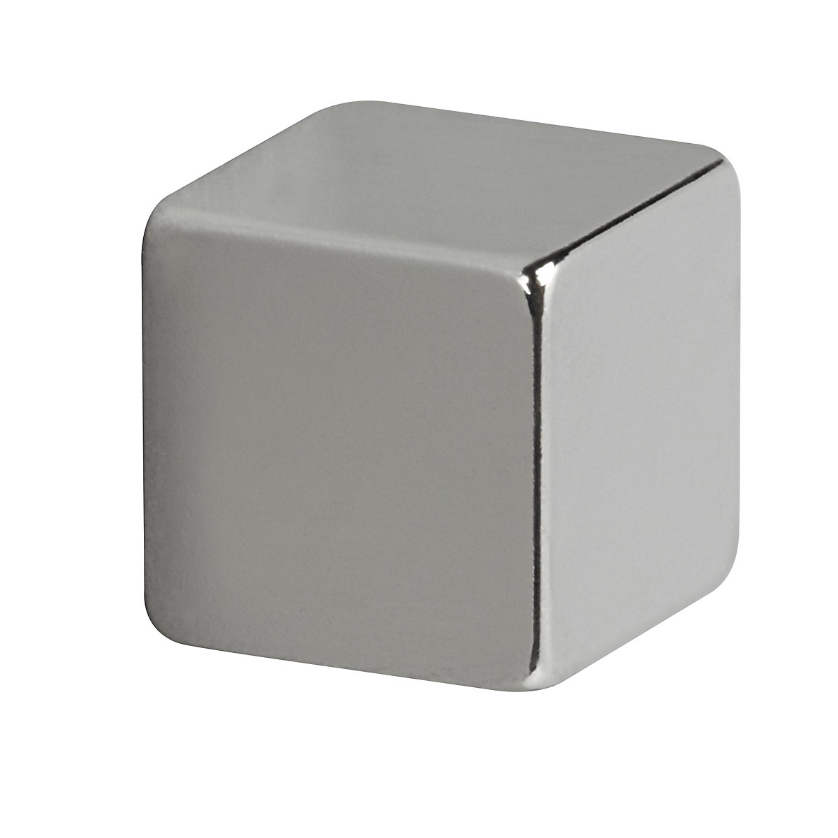 Neodymium cube magnet – MAUL, nickel plated, holds 3.8 kg, pack of 20-4