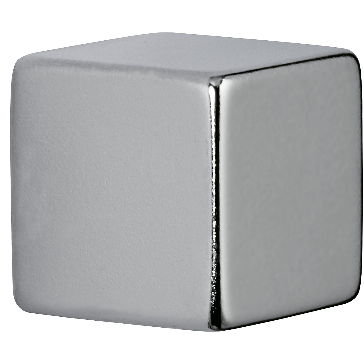 Neodymium cube magnet – MAUL, nickel plated, holds 20 kg, pack of 4-3