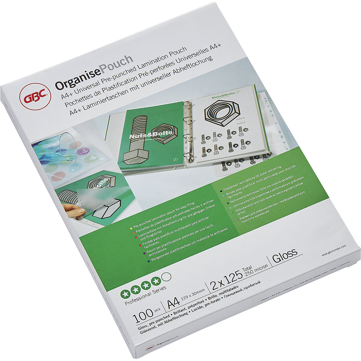 Organise™ laminating film, high gloss GBC film thickness 125 µm