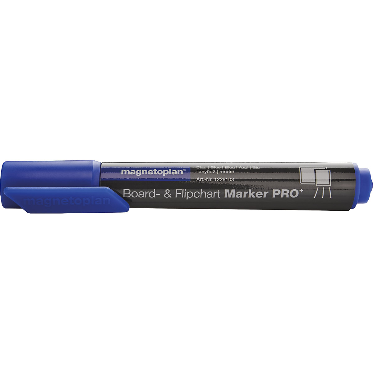 PRO+ board and flip-chart marker – magnetoplan, line width 1.5 – 3 mm, pack of 24, blue-4