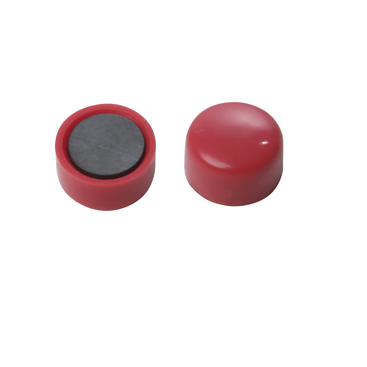 Round magnet, plastic – eurokraft basic, Ø 10 mm, pack of 60, red-6