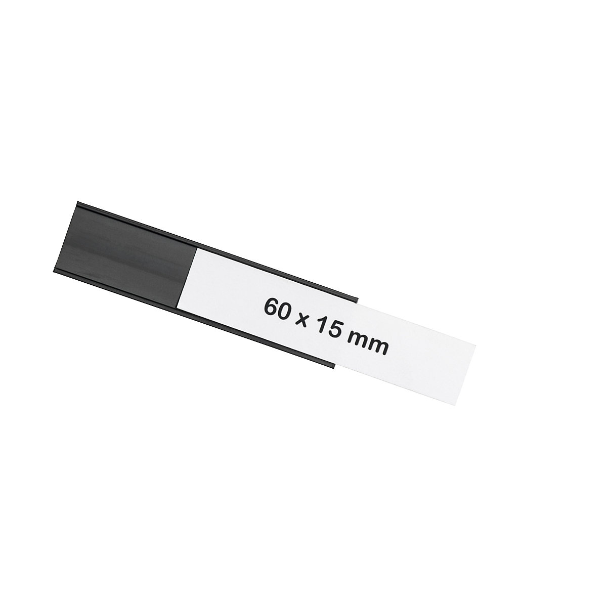 magnetoflex® U-profile, pack of 30 – magnetoplan, HxW 15 x 60 mm, black