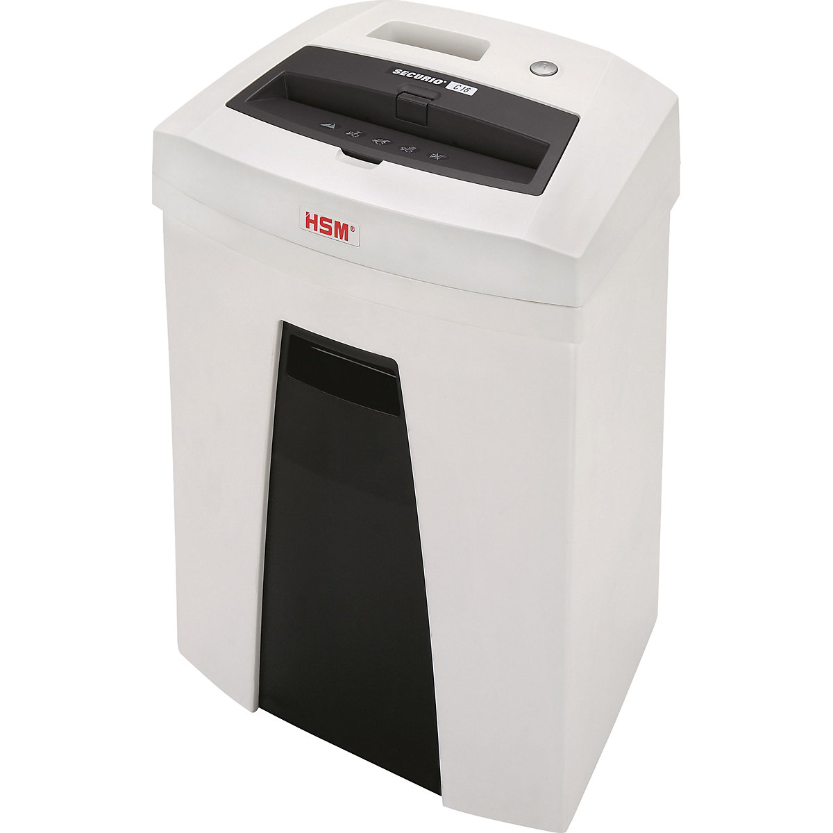 HSM – SECURIO document shredder C16, collection capacity 25 l, strips, 12 – 14 sheets