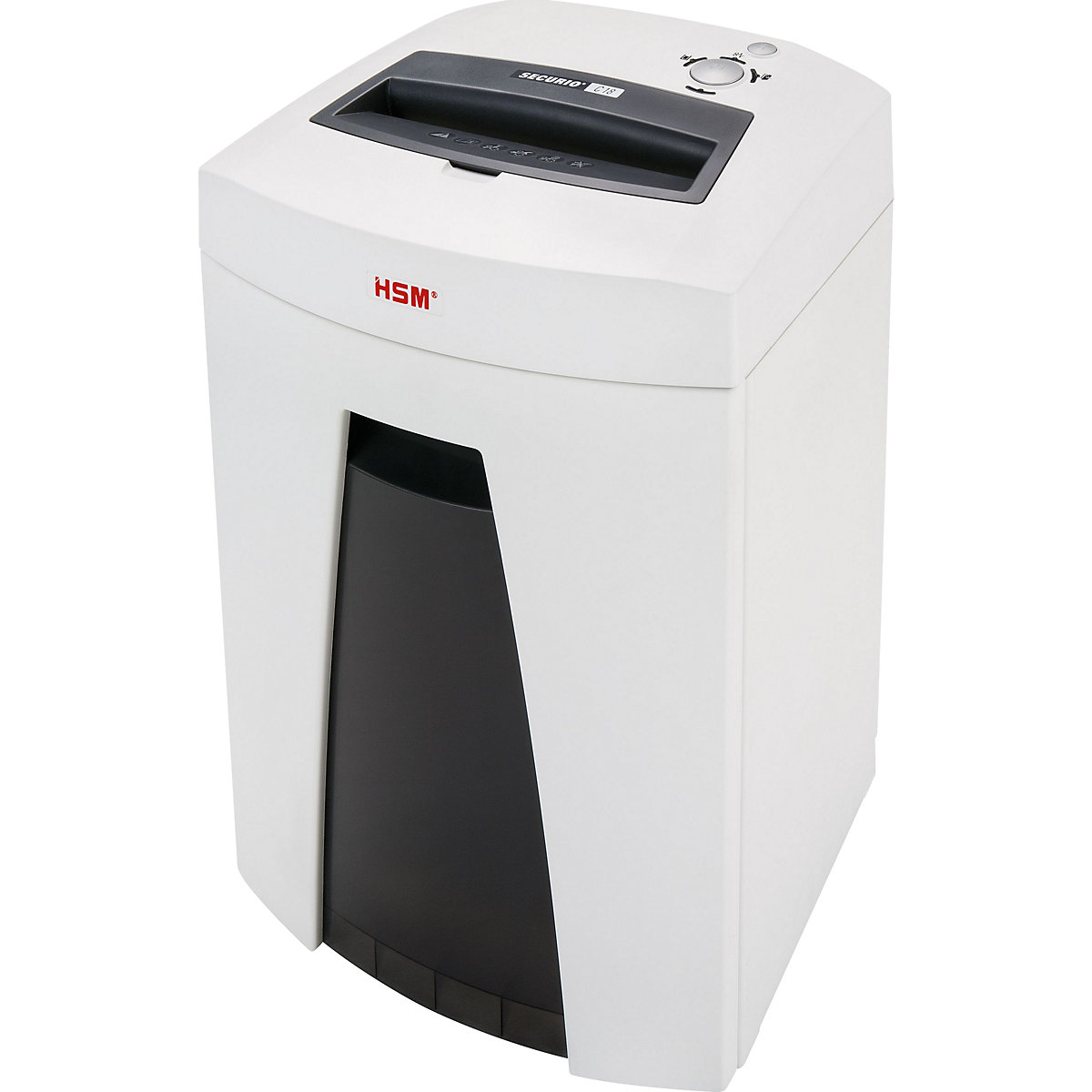HSM – SECURIO document shredder C18, collection capacity 25 l, strips, 13 – 15 sheets