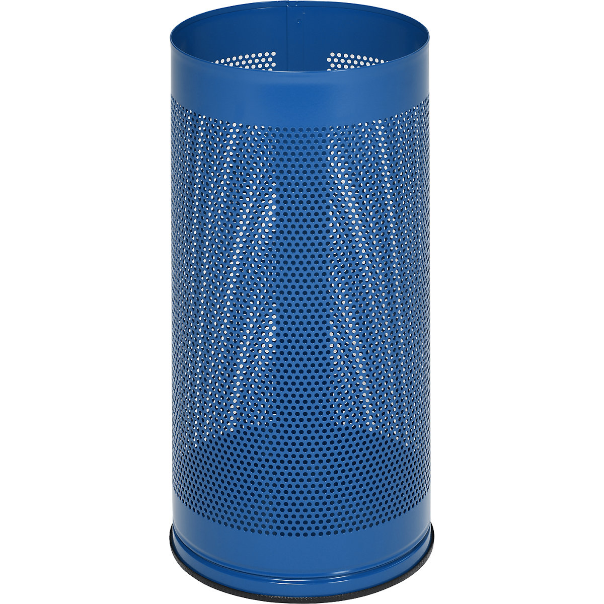 Umbrella stand, height 610 mm – VAR, perforated sheet metal, zinc plated, gentian blue RAL 5010-6