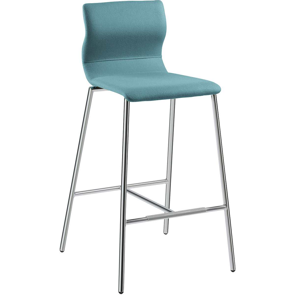 EVORA bar stool, upholstered, chrome plated frame, turquoise-16