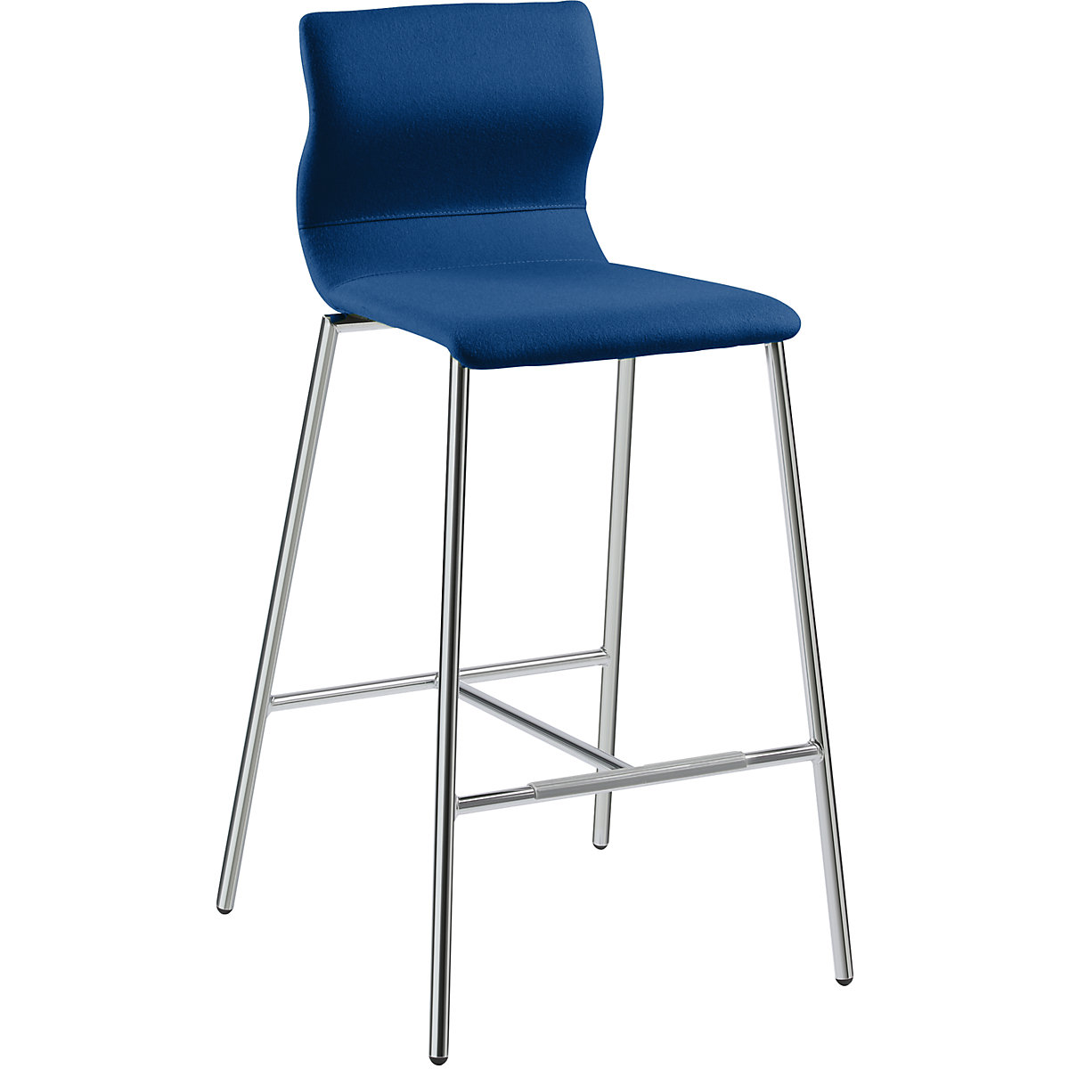 EVORA bar stool, upholstered, chrome plated frame, gentian blue-10