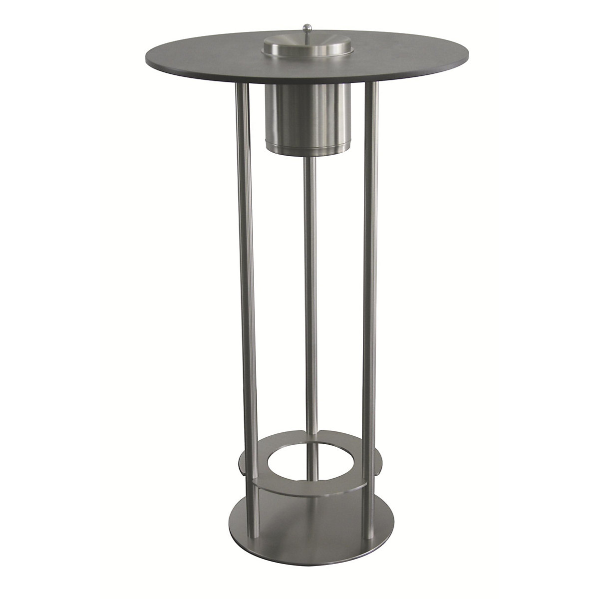 Pedestal table for smokers, diameter 675 mm, stainless steel-2