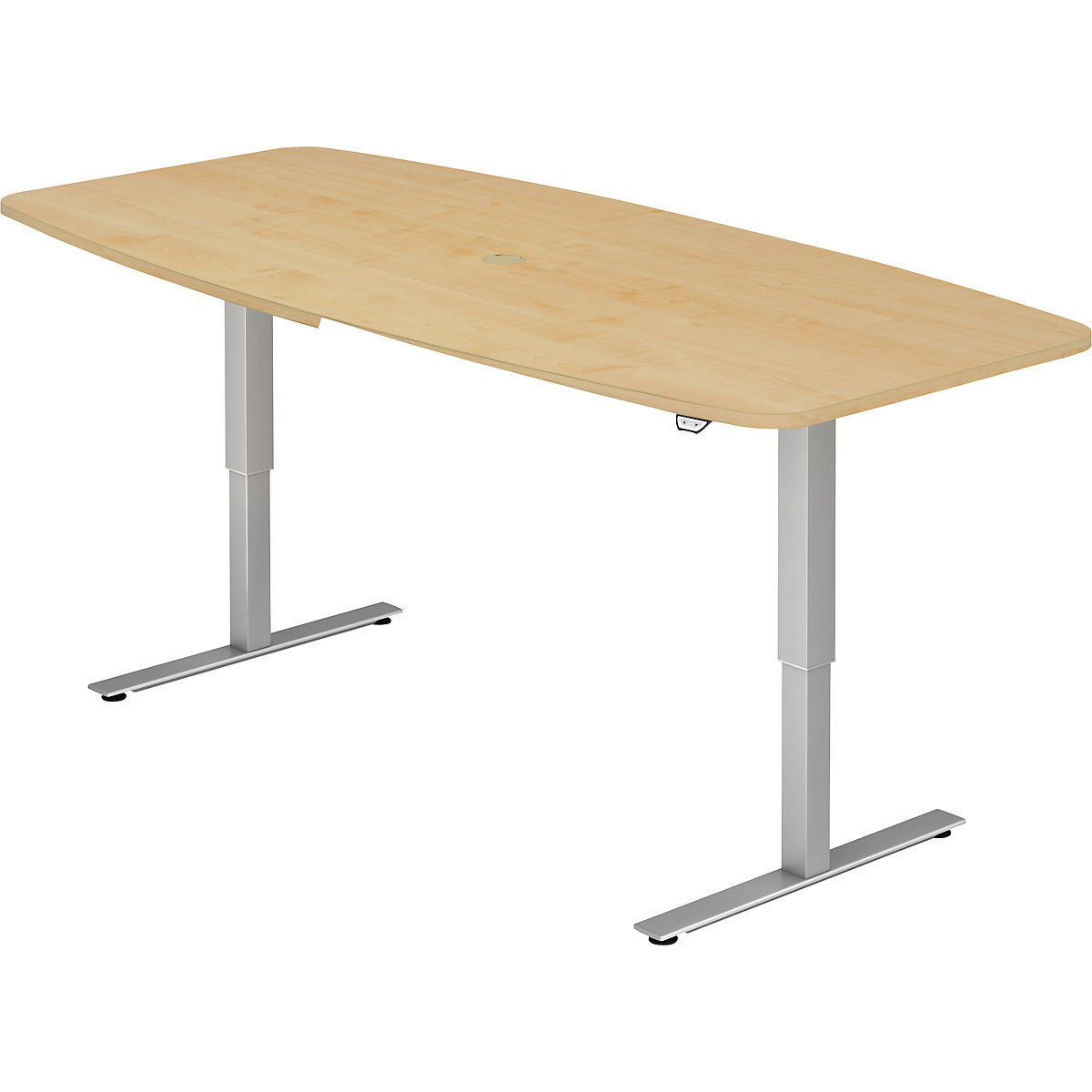 Conference table, WxD 2200 x 1030 mm, electric height adjustment from 720 – 1190 mm, maple finish-4