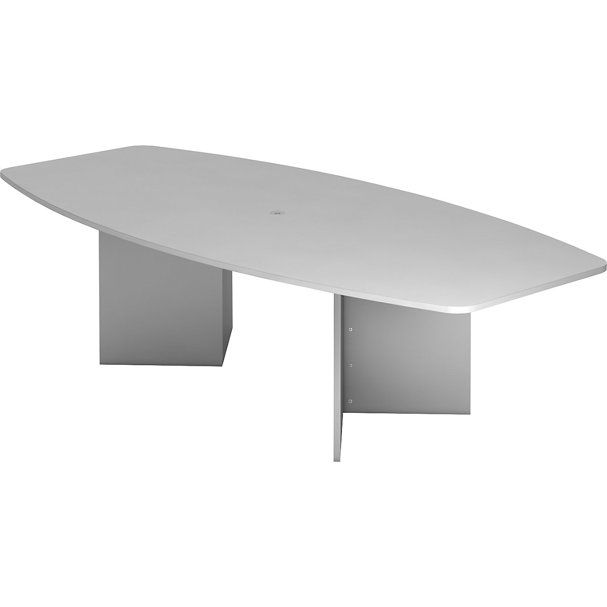 Conference table, frame with panels, for 10 people, light grey-5