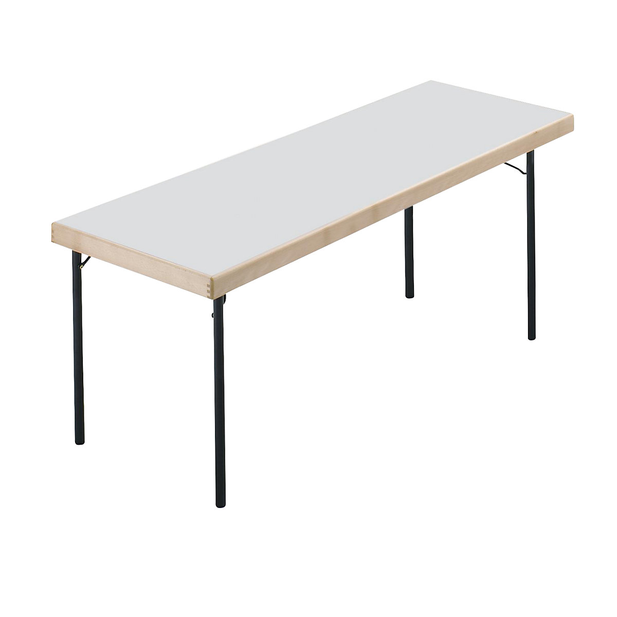 Folding table, 4-footed frame, 1700x700 mm, anthracite frame, light grey panel-8