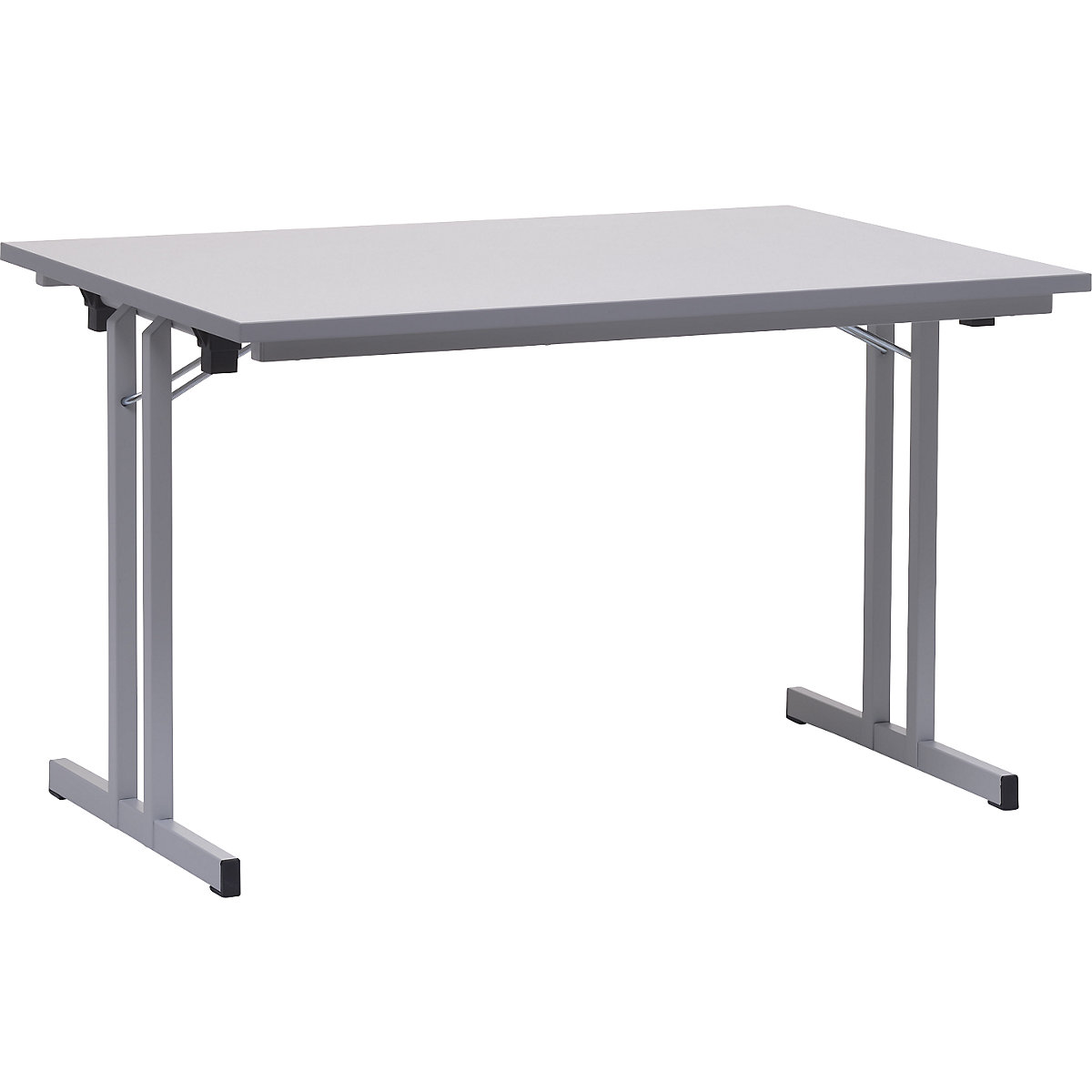 Folding table, with extra thick tabletop, height 720 mm, 1200 x 800 mm, light grey frame, light grey tabletop-5