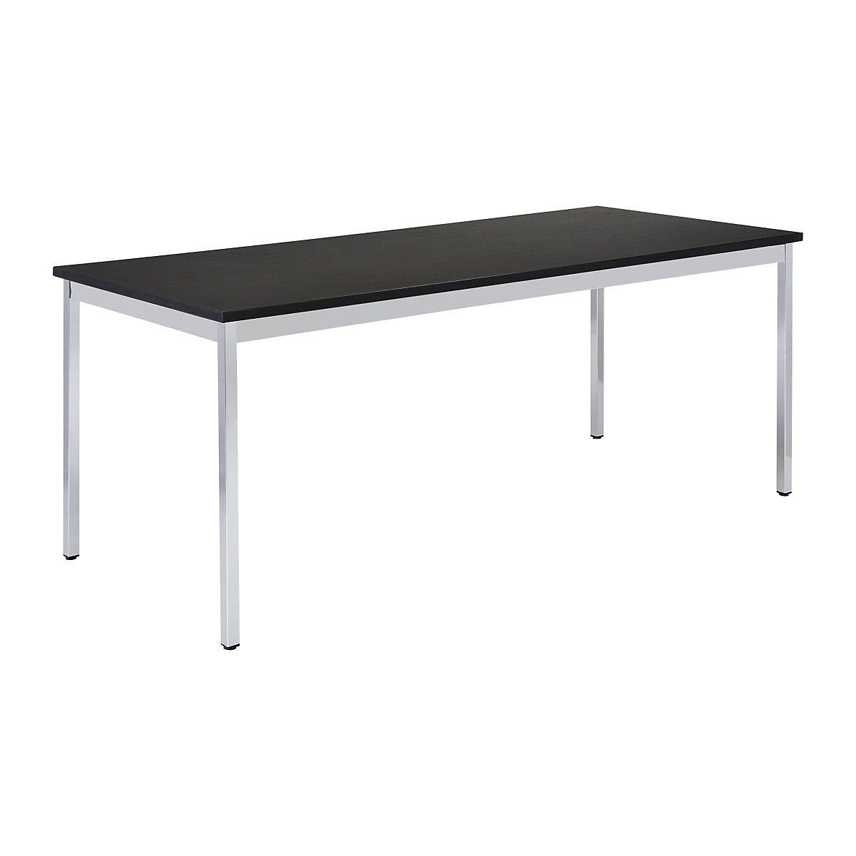 Multipurpose table – eurokraft basic, rectangular, WxH 1200 x 740 mm, depth 800 mm, black top, chrome plated frame-16