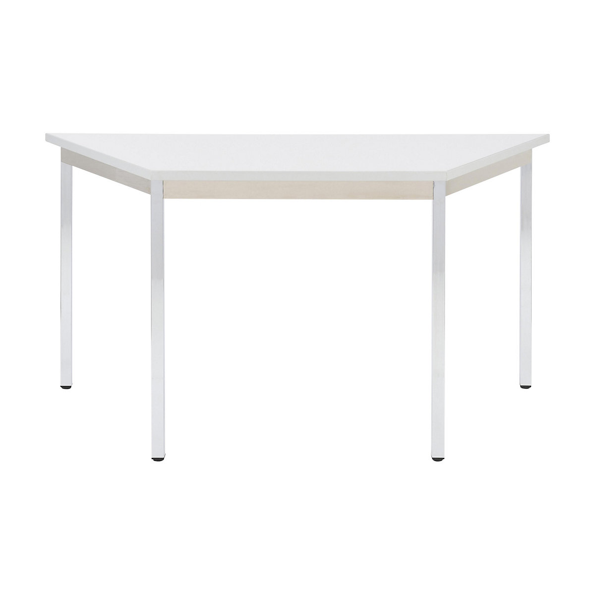 Multipurpose table – eurokraft basic, trapezoidal, HxWxD 740 x 1400 x 700 mm, light grey top, chrome plated frame-17