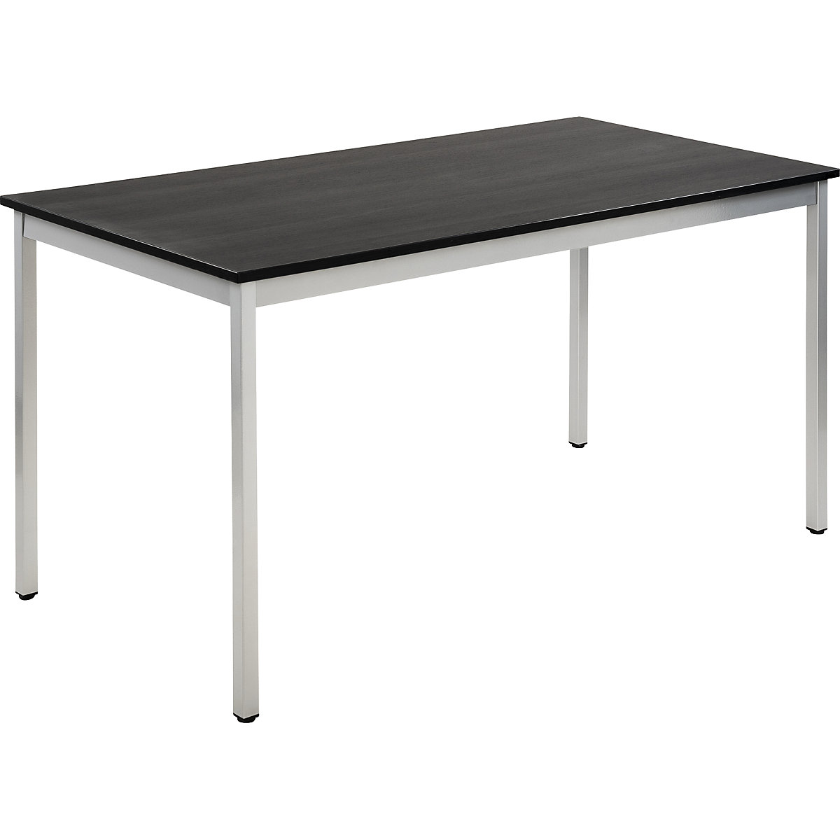 Multipurpose table – eurokraft basic, rectangular, WxH 1400 x 740 mm, depth 700 mm, ash finish tabletop in dark grey, white aluminium frame-14