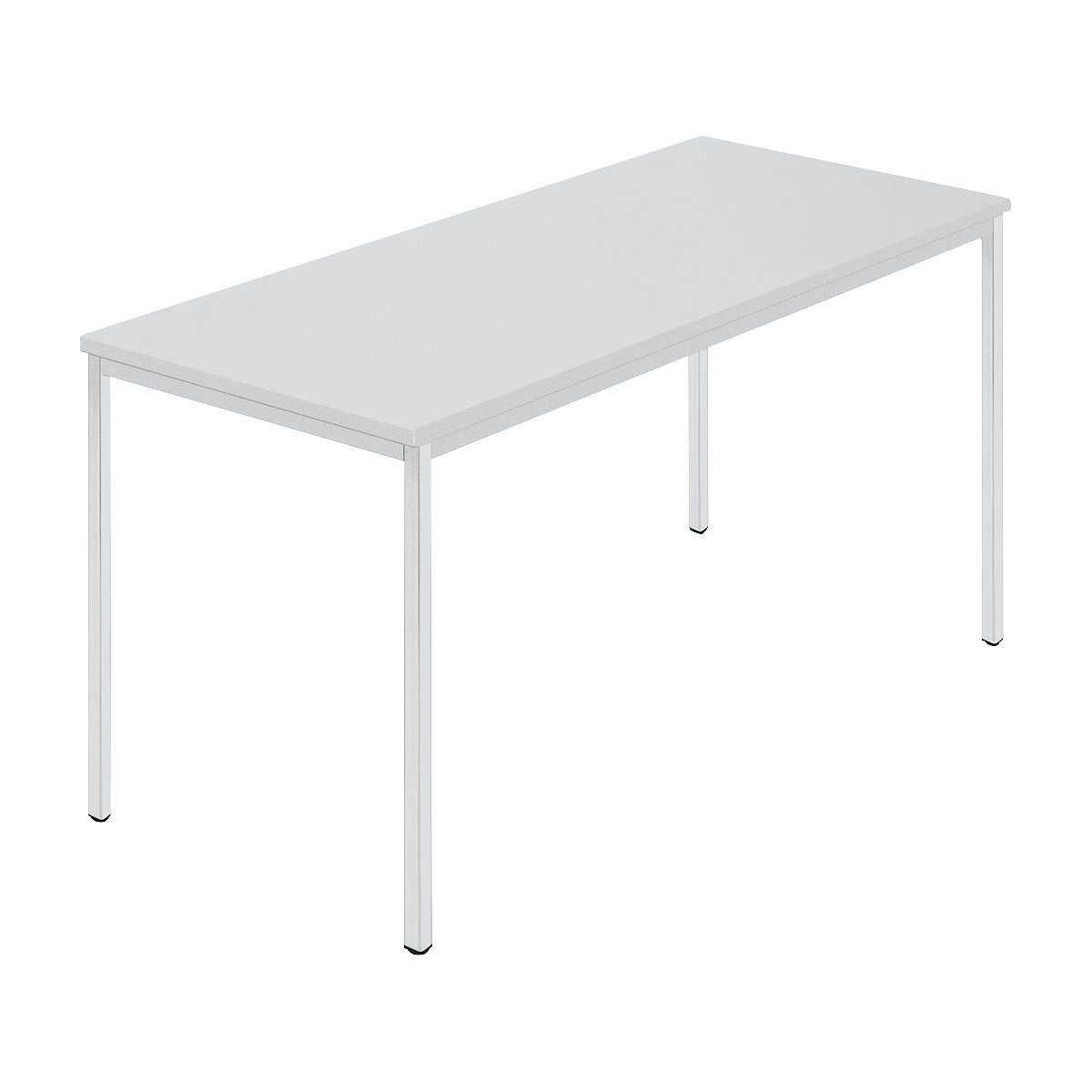 Rectangular table, coated rectangular tubing, WxD 1400 x 700 mm, grey / grey-7
