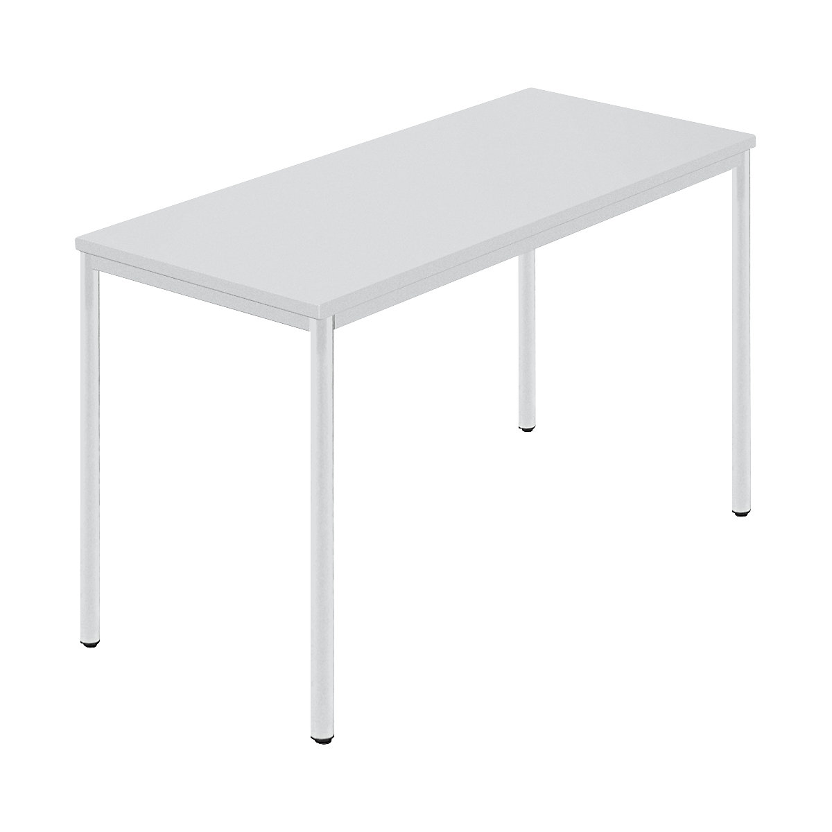 Rectangular table, coated round tubing, WxD 1200 x 600 mm, grey / grey-6